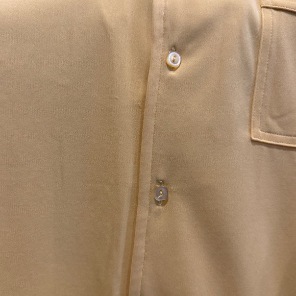 Vtg JCPenney yellow disco shirt men's L vintage 1970s camp collar - Picture 6 of 7